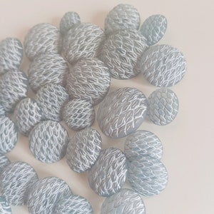 Dome Buttons Light Blue White Streaked, Coat Jacket Dress Buttons, Made In Italy High Fashion Buttons