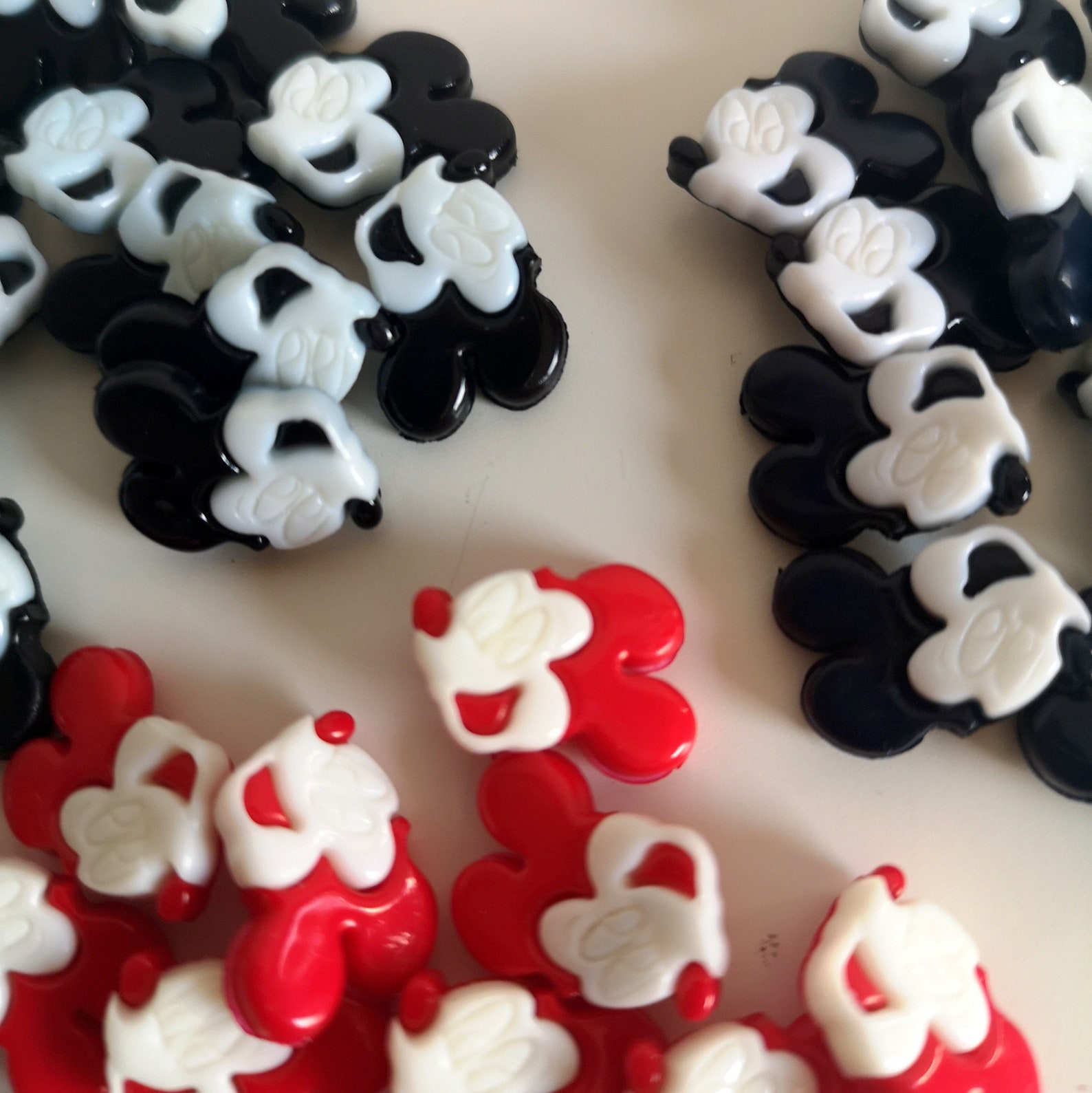 15 Mickey Mouse Buttons Black Blue Red White Small mm 18 Etsy