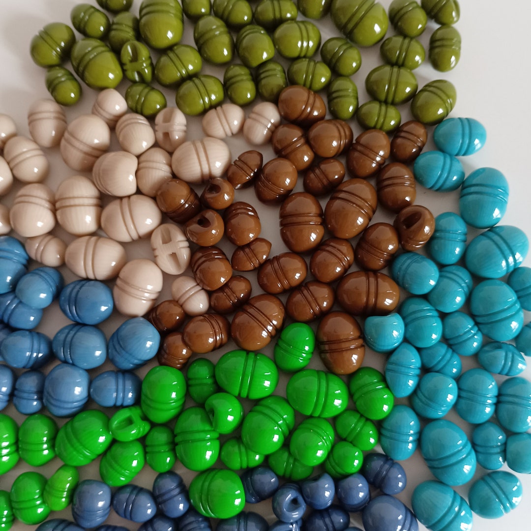 Vintage Oval Button 7 Colors, Dress Shirt Doll Baby Buttons, Made in ...