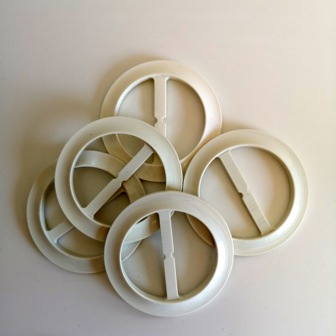 60s Lots White Round Belt Buckles NOS Large Etsy