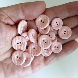 62 Pink Buttons 2 Holes, Dress Shirt Doll Buttons, Made In Italy High Fashion Buttons