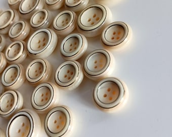 Vintage Cream Buttons 23mm/18mm - Italian Fashion
