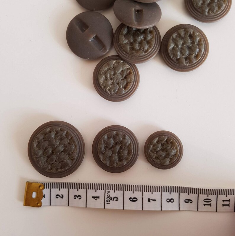 VINTAGE Taupe Buttons NOS