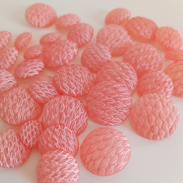 Clear Pink Dome Buttons White Streaked, Coat Jacket Dress Shirt Buttons, Made In Italy High Fashion Buttons