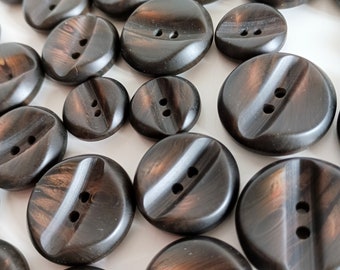 Brown Shaded Buttons, Coat Jacket Dress Buttons, Made In Italy High Fashion Buttons