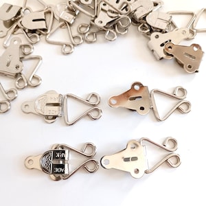 15 Silver Metal Hook & Eye Fasteners: Skirt And Trousers Closures