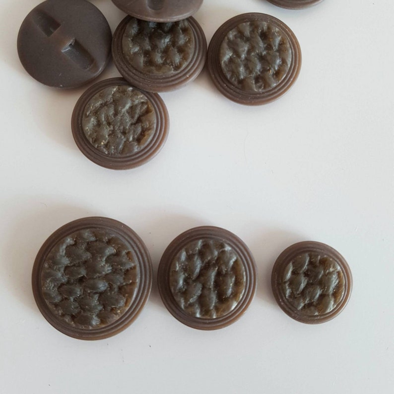 VINTAGE Taupe Buttons NOS