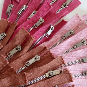 70s Ten Metal Zippers 18cm 7&quot;3/32, Dress Skirt Trousers Zippers Made In Italy