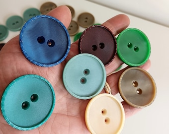 Boutons Mid Century 40 mm, 7 couleurs, haute couture italienne