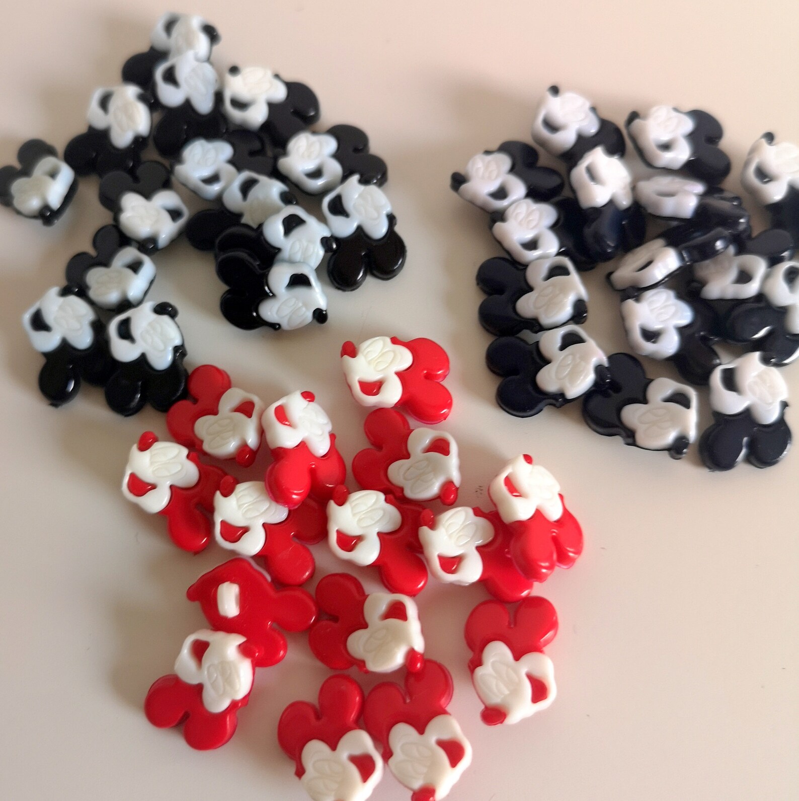 15 Mickey Mouse Buttons Black Blue Red White Small mm 18 | Etsy