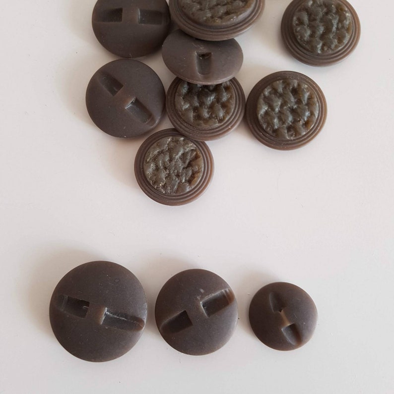 VINTAGE Taupe Buttons NOS
