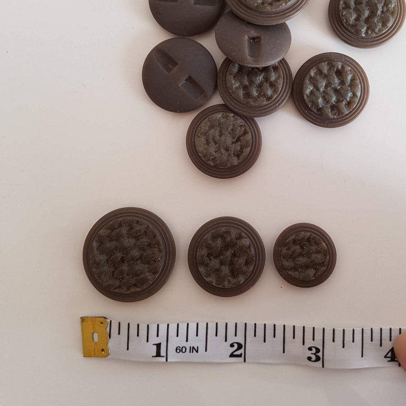 VINTAGE Taupe Buttons NOS