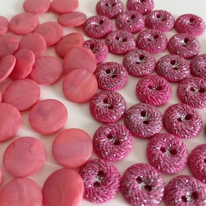 56 Pink Fuchsia Buttons, Dress Shirt Buttons, Made In Italy Small Buttons 15mm