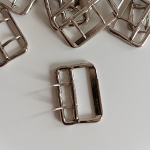 Ten Silver Metal 2 Prong Buckles, Waistcoat Buckles Made In Italy image 4