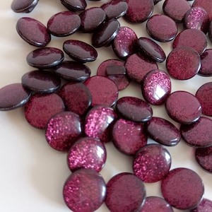 60 Glittery Purple Buttons 13mm, Dress Shirt Baby Buttons, Made In Italy Small Buttons