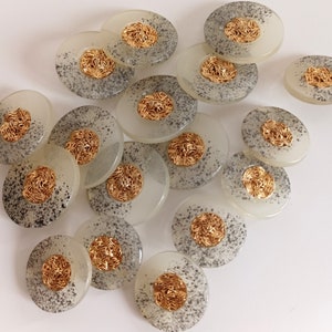 Gray Gold Buttons Clear Plastic, Coat Jacket Dress Buttons, Made In Italy High Fashion Buttons image 8