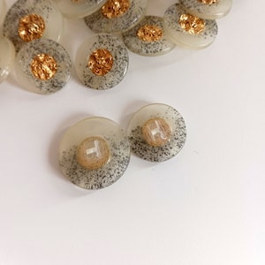 Gray Gold Buttons Clear Plastic, Coat Jacket Dress Buttons, Made In Italy High Fashion Buttons image 5