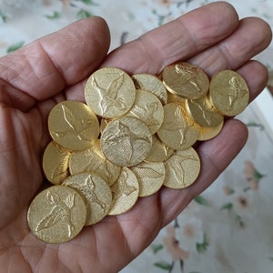 Gold Tone Duck Buttons (Set of 12) - 20mm Italian Metal Shank Buttons