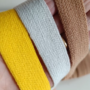 70er Jahre Bortenband Acryl Braun Grau Gelb, Einfassband Made in Italy
