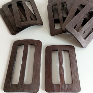 40s Brown Belt Buckles Rectangle Shaped, Coat Dress Buckles, Made In Italy Buckles