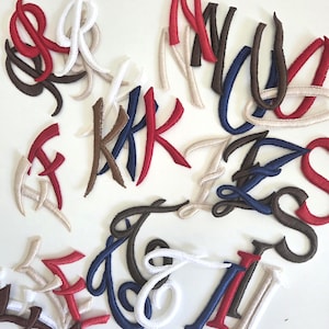 Vintage Embroidered Alphabet Letter Patches: 1960s-70s Italian Viscose