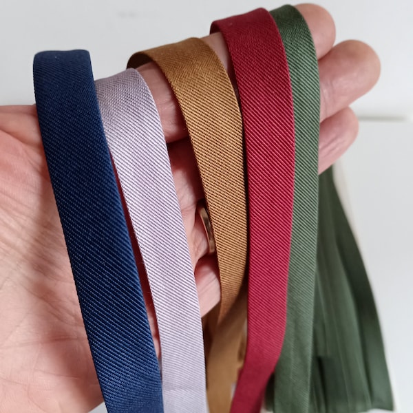 70s Grosgrain Bias Fold Tape 20 Meters, Viscose Bias Made In Italy