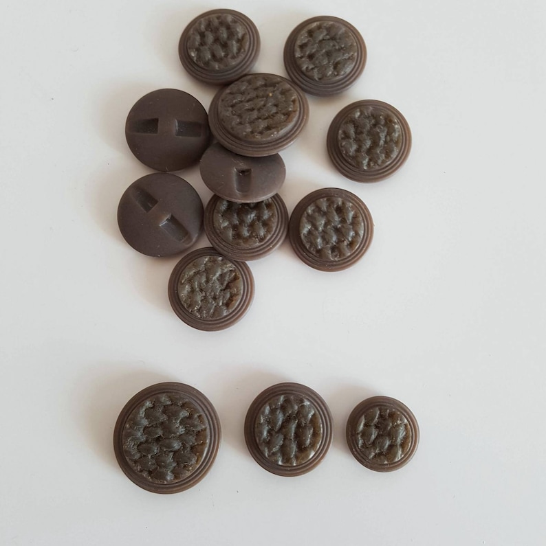 VINTAGE Taupe Buttons NOS
