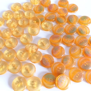 60 Yellow And Orange Buttons: 15mm, Italian Dress Buttons
