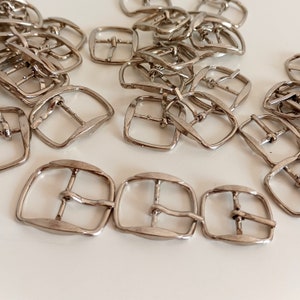 Silver Tone Metal Buckles Rectangle Shaped, Small Buckles Made In Italy, Doll Buckles, Bag Buckles, Tiny Buckles