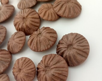 Beige Domed Buttons: 28mm 23mm 15mm - Italian High Fashion Supplies