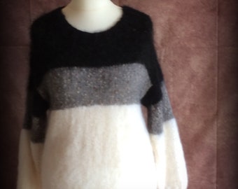 Black, white and grey marl sweater 42"