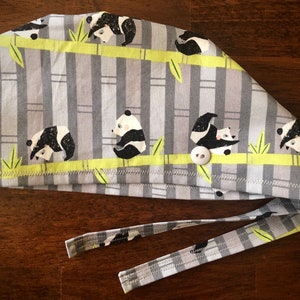 Rolling Pandas Scrub Cap with Buttons