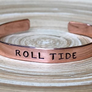 UNIVERSITY of ALABAMA roll tide metal cuff bracelet