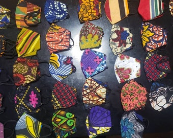 Wholesale African Fabric Face Mask Covering.
