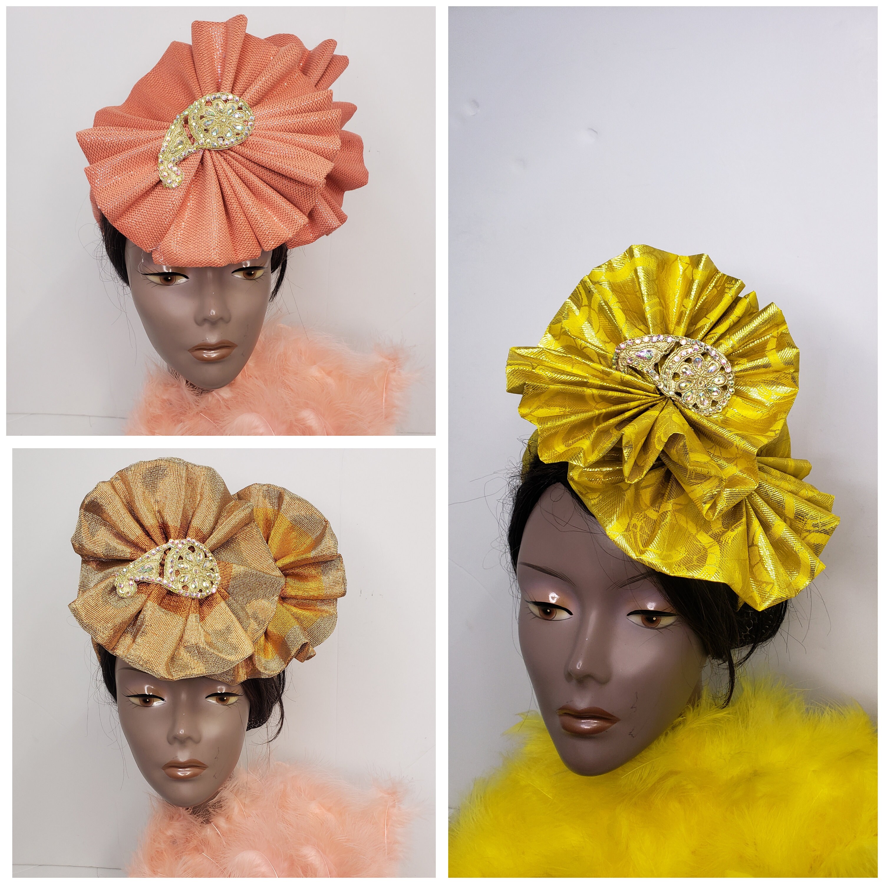 African Head Wrap, Auto Gele, Turban Nigerian Gele, Aso Oke Headbands