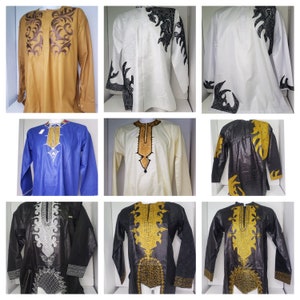 African Bazin Long Sleeve Men&#39;s Shirt
