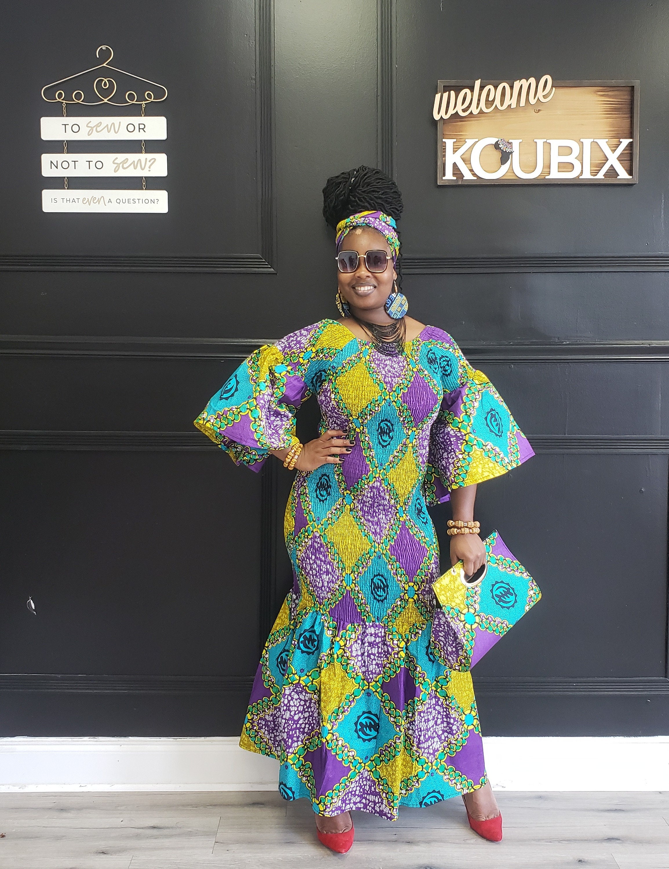 maxi ankara dresses for plus size African Fishtail Waxprint Ankara One Size Maxi Dress Plus Size