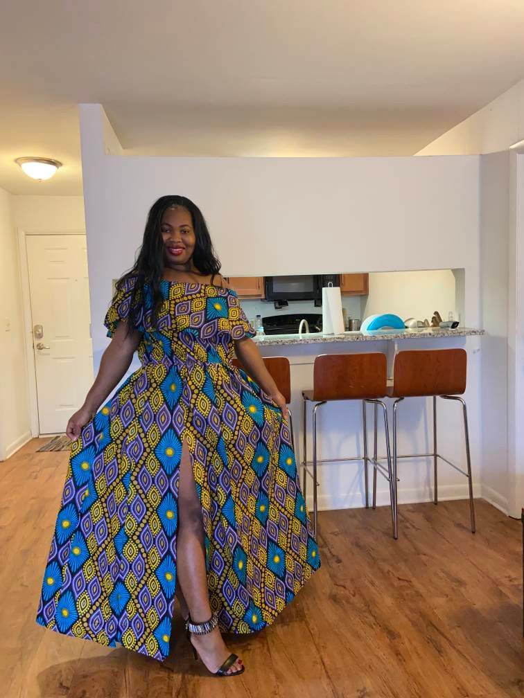 African Waxprint Ankara One Size Maxi Dress Plus Size - Etsy