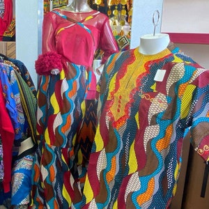 African Men&#39;s shirt and Women&#39;s Ankara Long Dress set.