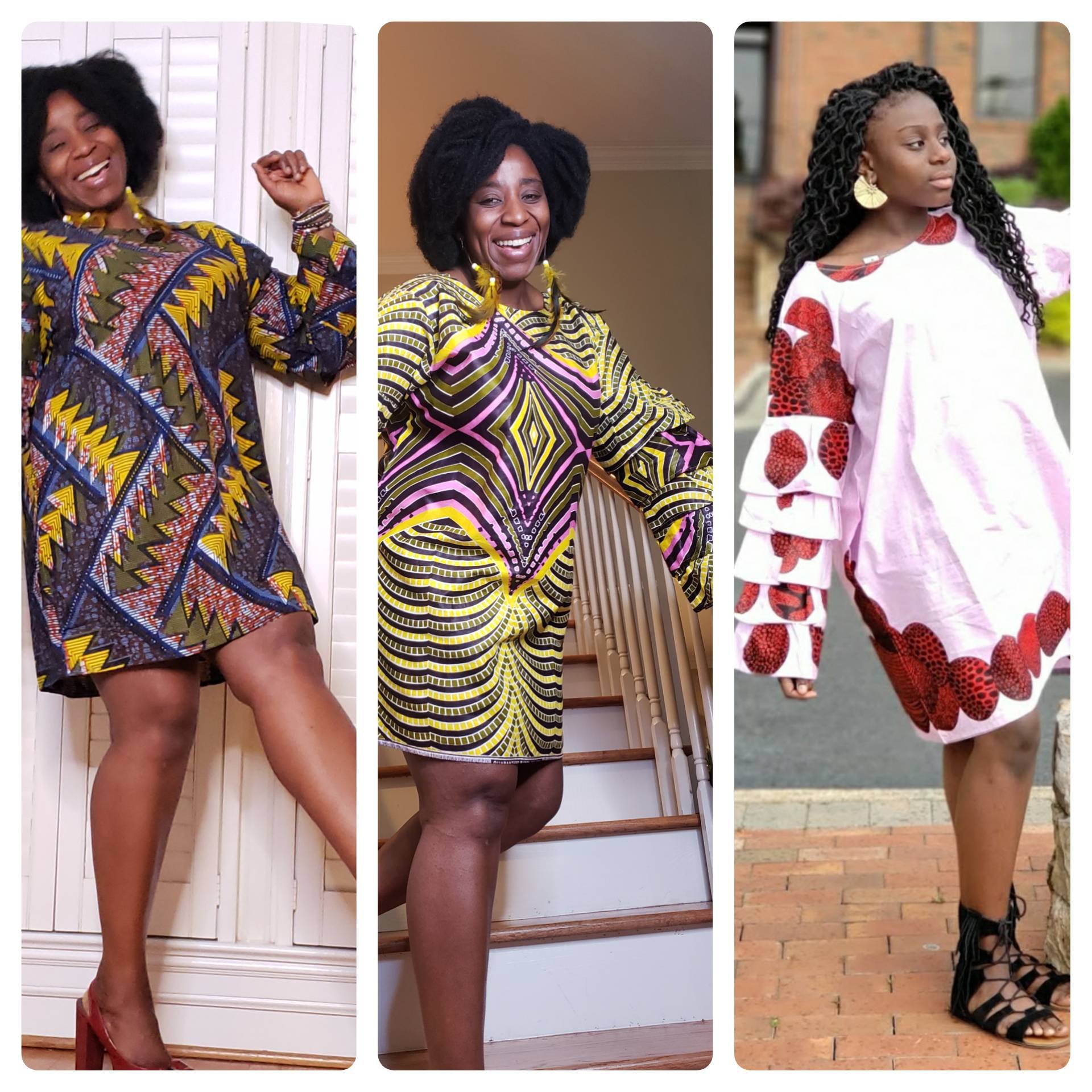 African Wax Print Women Ruffle Sleeve Dress - Etsy
