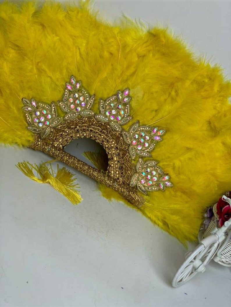 Feathered Clutch Bridal Fan Traditional Engagement Wedding Etsy