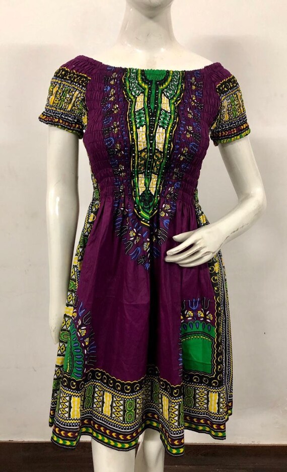 purple dashiki dress