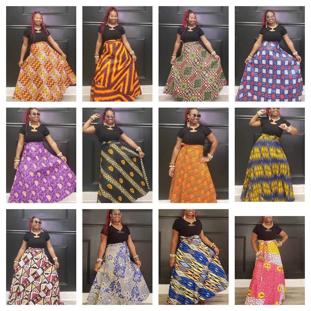 African Ankara Wrap Skirts - Etsy