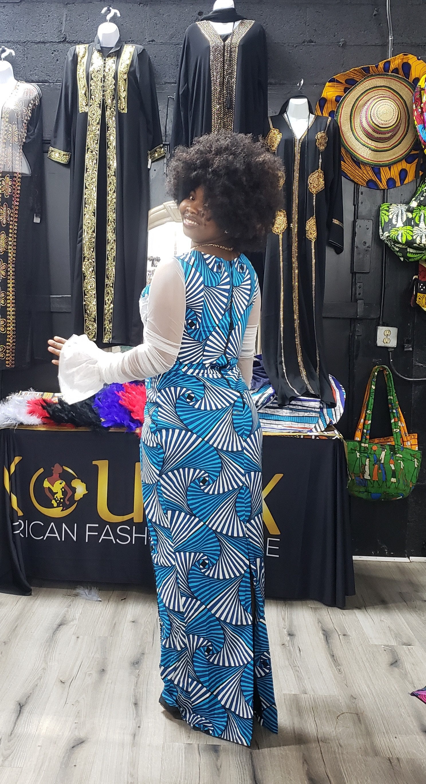 African Dress Wax Print Long Dress - Etsy