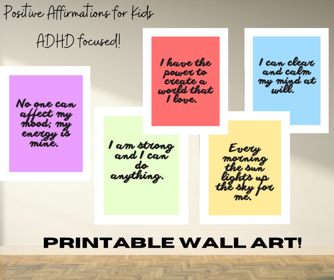 Printable Positive Affirmations for Kids Etsy