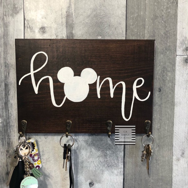 Hand lettered key holder sign, hand lettered Disney sign, Disney home sign, Key sign, Key holder sign, Disney keys
