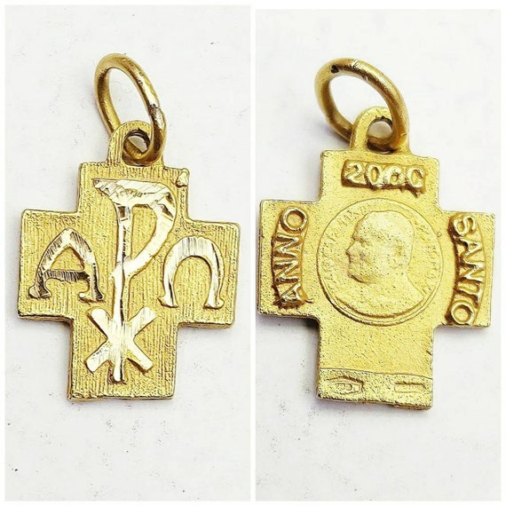 18ct 18k Solid Gold Pope John Paul II Anno Santo P