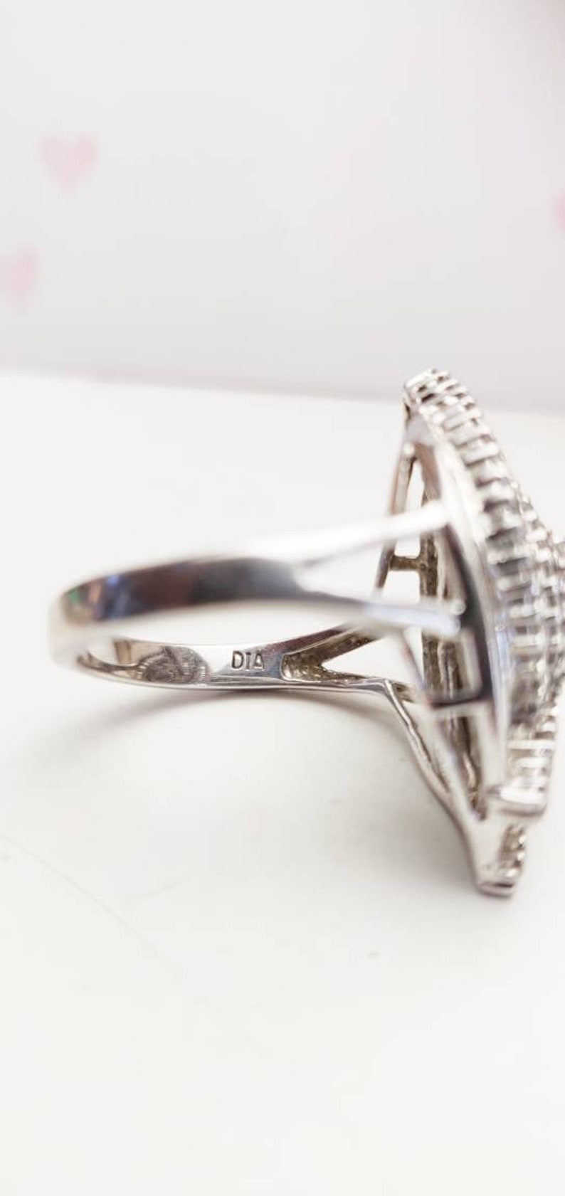 Sterling Silver Diamond Cocktail Statement Ring