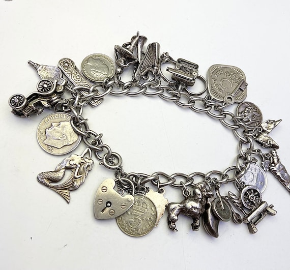 Charm bracelet: Sterling silver