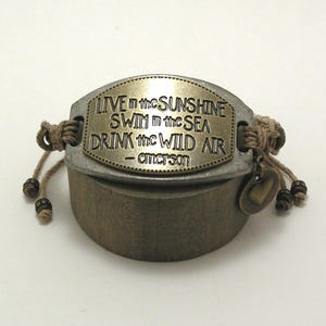 Bracelet citation Emerson, inspiration bracelet cordon de chanvre avec breloque coeur image 6